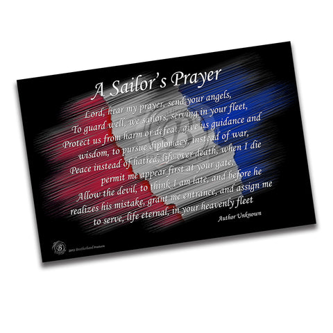 A Sailor's Prayer United States Navy Red White and Blue Sailors Wall Poster