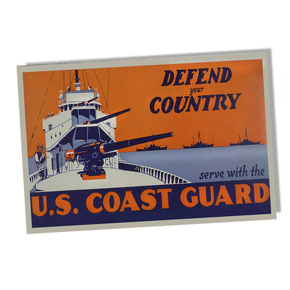 WWII Defend You Country Serve with the United States Coast Guard Poster 11x17 or 24x36