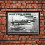 United States Air Force Curtiss P-40N WWII Plane Poster
