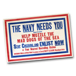 WWI United States Navy Help Muzzle The Mad Dogs Recruiting Poster 11x17 or 24x36