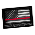 Firefighter's Fireman's Oath Thin Red Line American Flag Poster 24x36 or 11x17