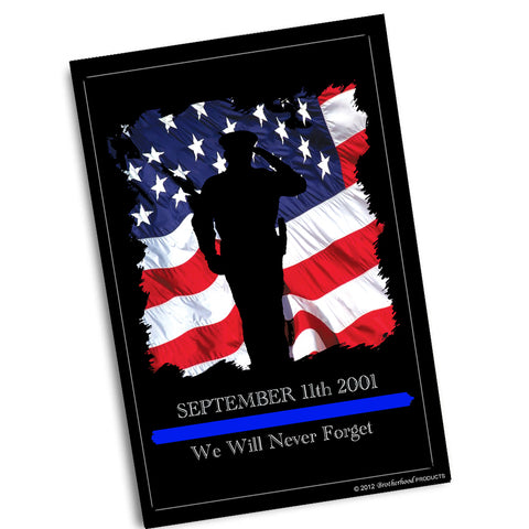 Sept. 11 2001 We Will Never Forget Police Officer Poster 24x36 or 11x17
