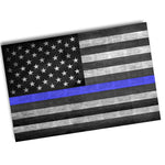 Thin Blue Line Law Enforcement Subdued American Flag Poster 24x36 or 11x17