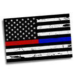 Thin Blue Line Thin Red Line Police Sheriff Firefighters Poster 24x36 or 11x17