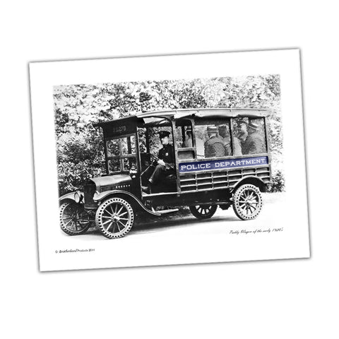 1920's Police Department Paddy Wagon With Prisoners Glossy Print