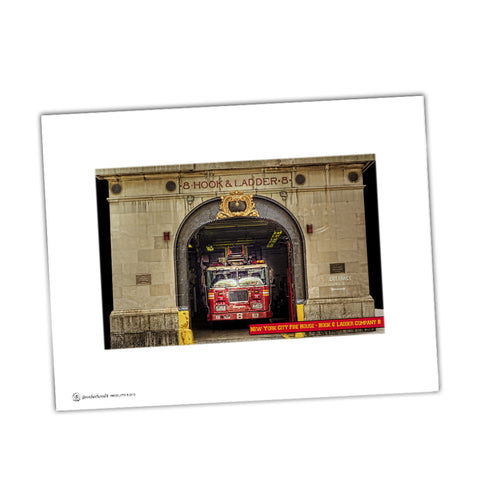 New City Fire Department Hook & Ladder Company 8 Glossy Print
