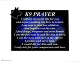 thin blue line police k9 officers prayer print 8" x 10" 