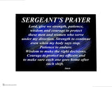 Sergeants Police Officer Prayer Print - Thin Blue Line 