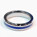 thin blue line police ring made with tungsten carbide 5 mm 