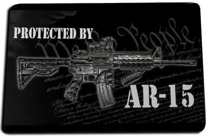 Protected by AR-15 Door Mat Rug