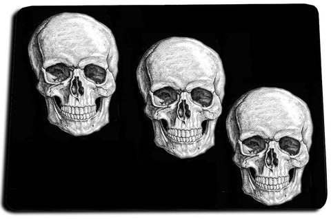Three Skulls Door Mat Rug
