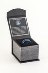 Thin Blue Line Police Ring In Beautiful Gift Box For Law Enforcement Black finish with blue line and CZ Stone