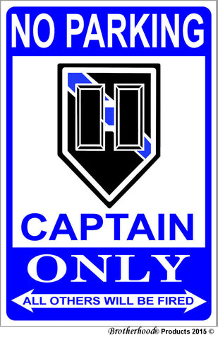 No Parking Captain Only 8x12 Metal Sign
