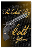 We The People Protected by Colt Python 8x12 Metal Sign