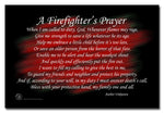 A Firefighter's Prayer Black and Red 8x12 Metal Sign