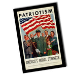 Vintage Patriotism America's Moral Strength 8" x 12" Sign