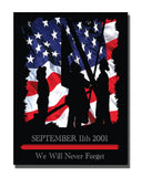 Firefighter September 11th 2001 Never Forget Aluminum Stand Off Wall Decor