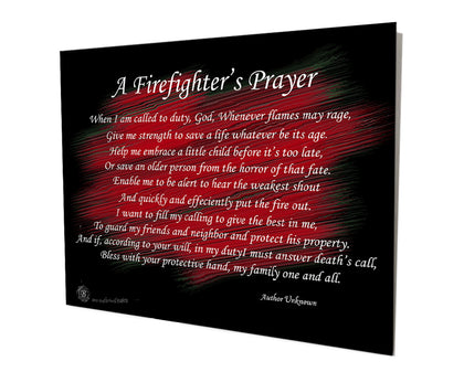 Firefighter's Prayer Stand Off Wall Decor