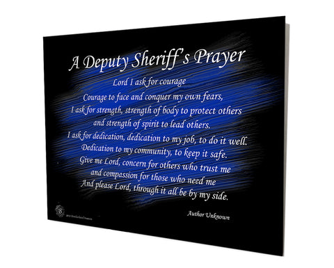 A Deputy Sheriff's Prayer Aluminum Metal Wall Decor