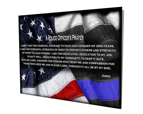 Police Officers Prayer Red White And Blue Aluminum Wall Decor