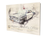 Mayberry Sheriff's Office Squad Car Aluminum Stand Off Wall Decor