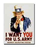 Uncle Sam I Want You For U.S. Army Aluminum Wall Decor