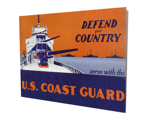U.S. Coast Guard Defend Your Country Aluminum Wall Decor