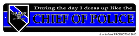Thin Blue Line Chief of Police Street Sign