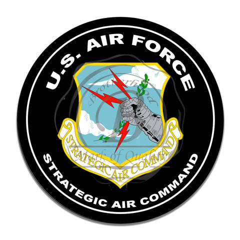 United States Air Force Strategic Air Command 11.75 Inch Circle Aluminum Sign