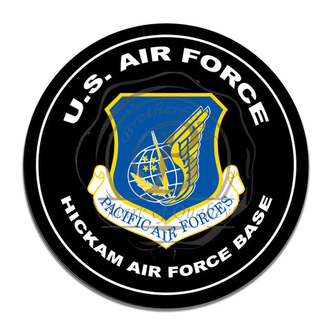 United States Air Force Pacific Air Forces 11.75 Inch Circle Aluminum Sign