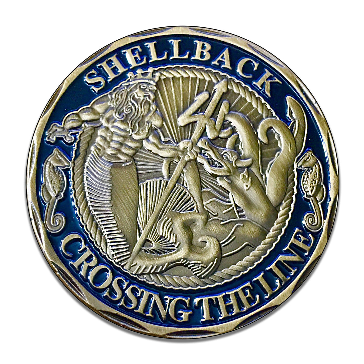 United States Navy Shellback Crossing The Line 11.75 Inch Circle Alumi ...