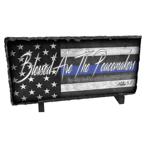 Blessed Are The Peace Makers Slate Rock Desktop Easel