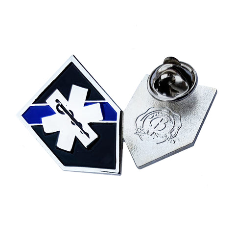 Thin Blue Line Police EMS Star of Life Lapel Pin