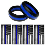 Silicone Thin Blue Line Ring For Men Or Women