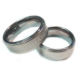 Police Ring With To Protect And To Serve Made of Brushed Tungsten Carbide 8 mm Silver in Color